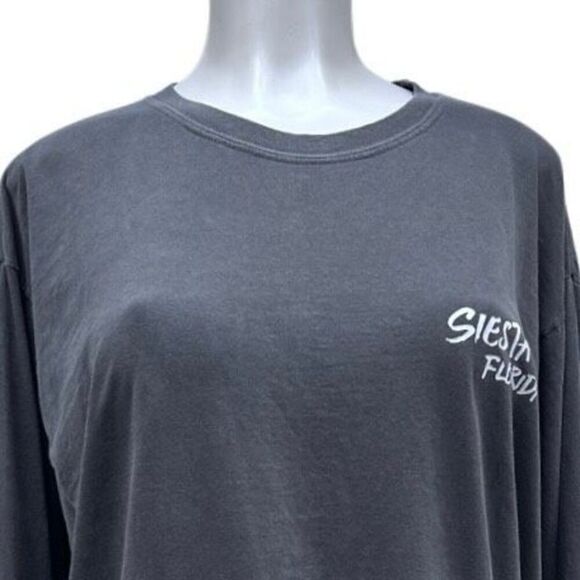 Siesta Key Top Long Sleeve Gray Shirt Large Unisex Comfort Colors Heavyweight - Picture 3 of 12